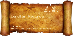 Lendler Melinda névjegykártya